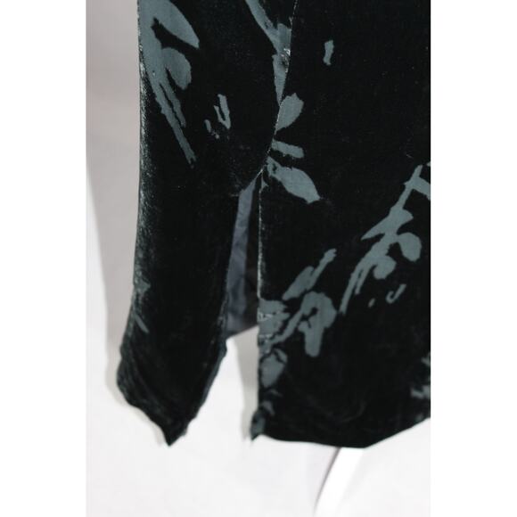 Vintage Casual Corner 90s Burnout Velvet Plus Maxi Dress Dark Teal Black Plus 14 - Picture 4 of 10